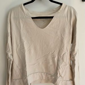 Mate the Label Cream Sweatshirt with Keyhole Cutout